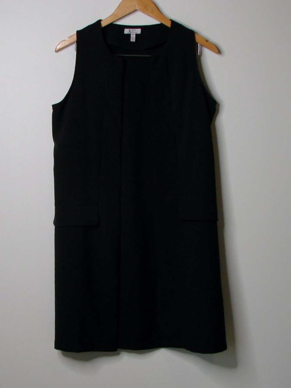 Jules & Leopold Black Long Blazer Vest Open Front Sleeveless Work Office Size XS